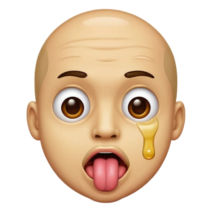 man with oil and tongue out sticker