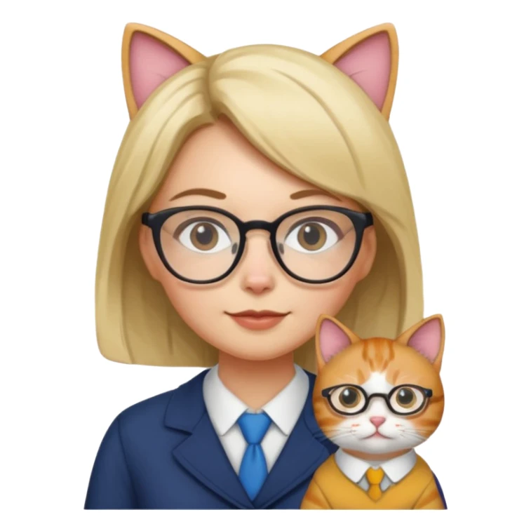this emoji "👩🏻‍🏫" but the woman is a cat sticker