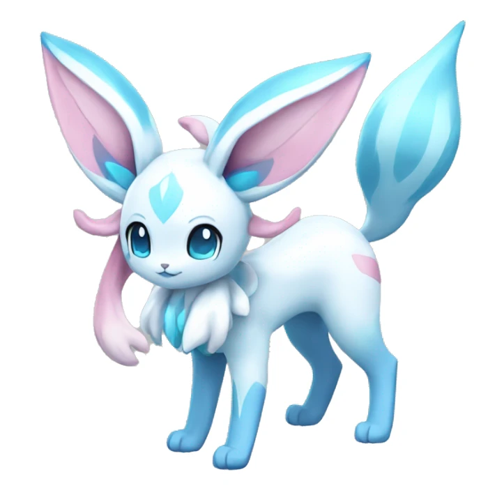 Kawaii Pastel Shiny Sylveon-Glaceon Full Body sticker