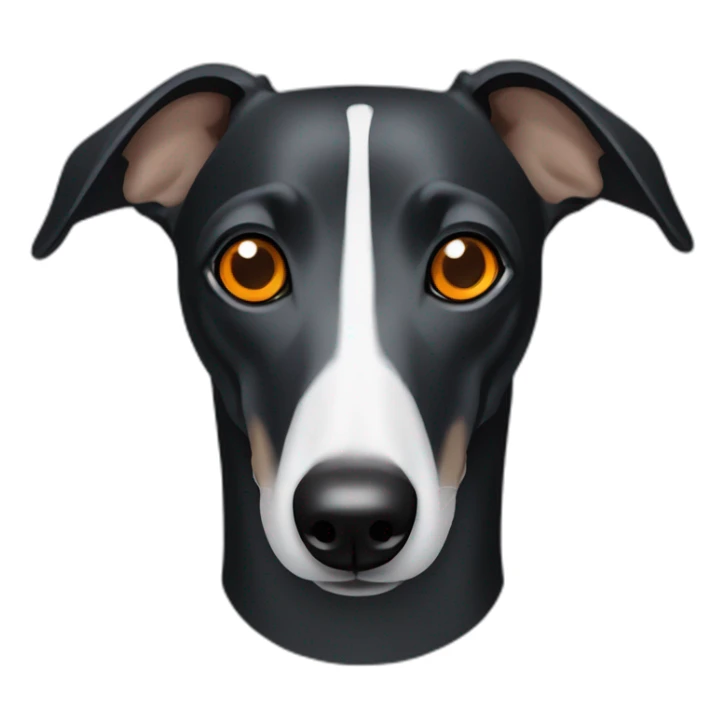 black whippet’s head with orange eyes sticker