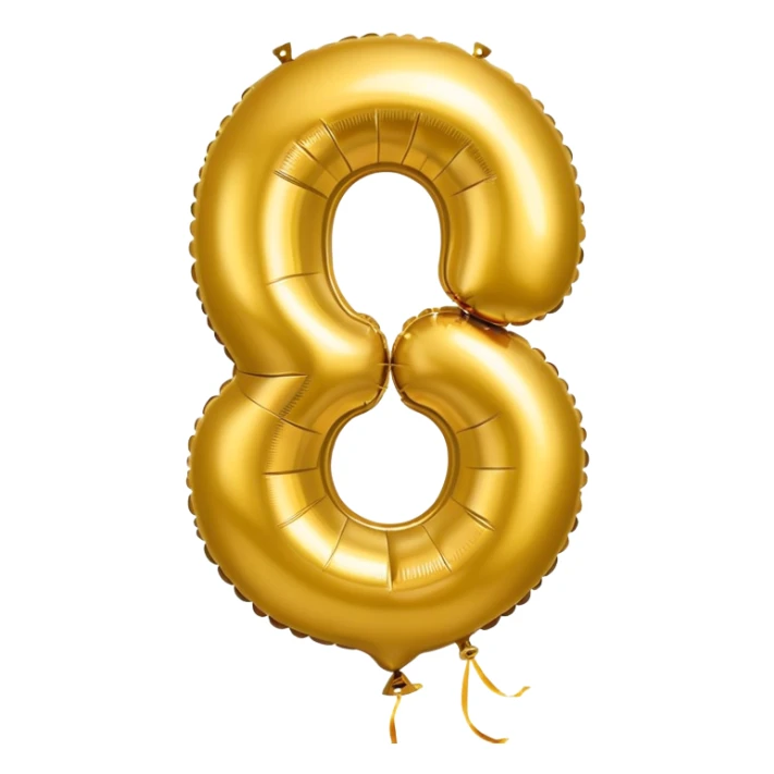 0 number in gold balloons sticker