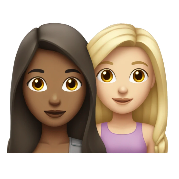 Brunette girl and blonde girl sticker