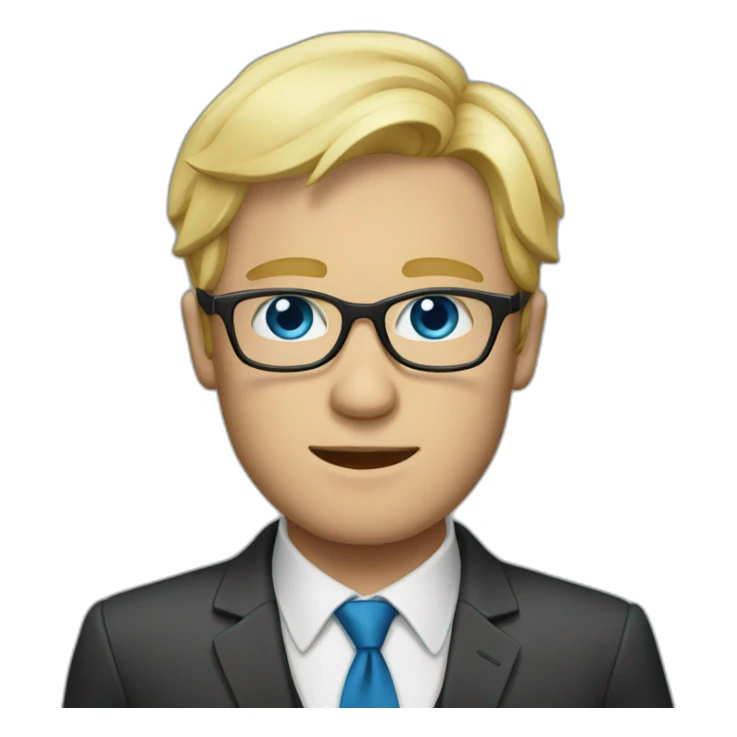 blond men with blue eyes and glasses in a suit sticker