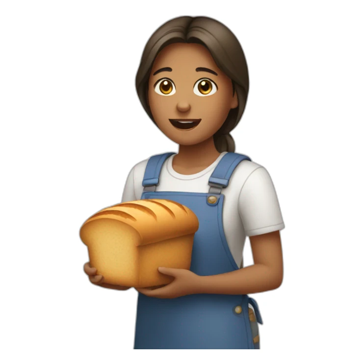 girl eating loaf of bread sticker