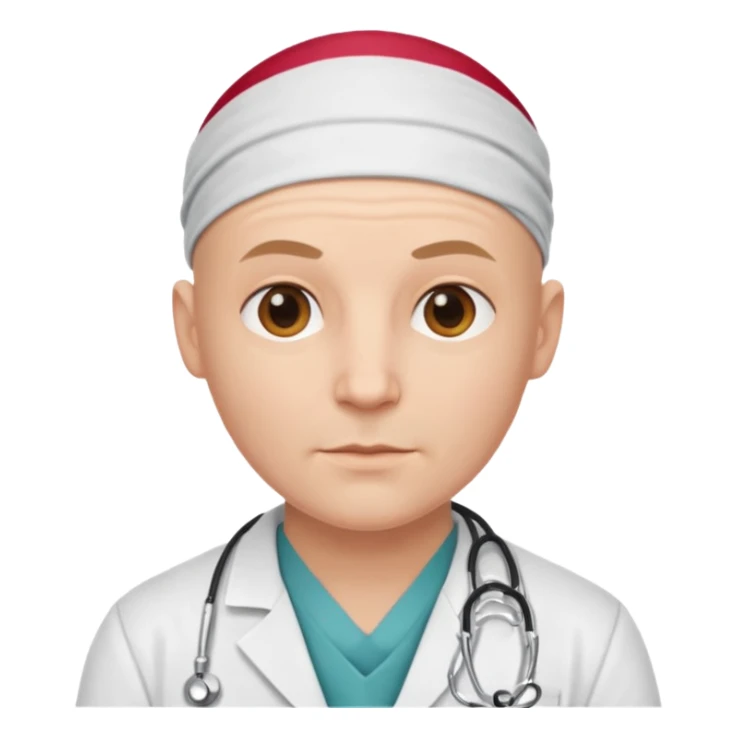 bald doctor with bandanna sticker