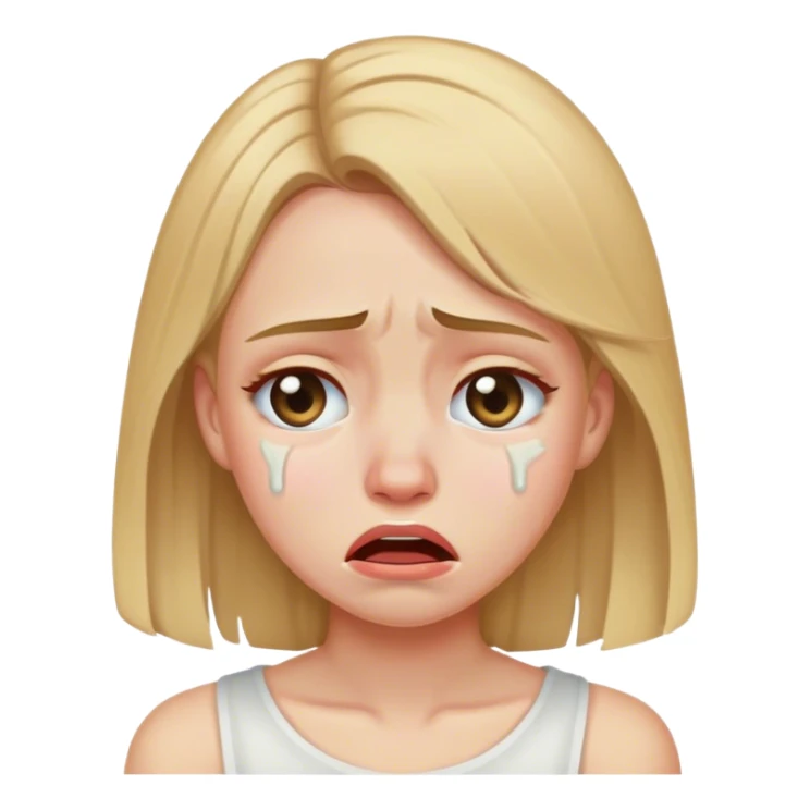 A dark blonde girl crying  sticker