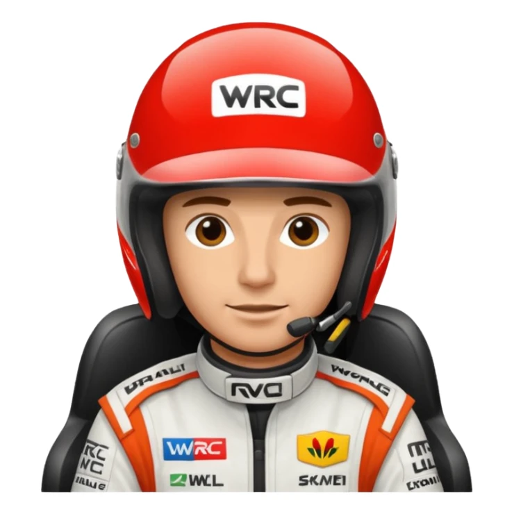 My emoji is a WRC rallye driver sticker