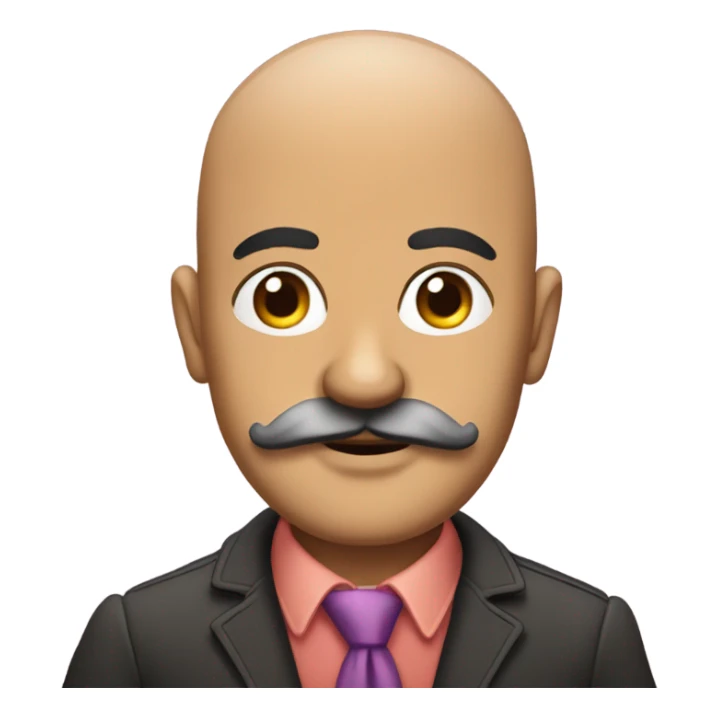 Extra gay bald Mexican man with big mustache sticker