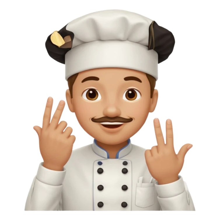 Chef with pinched fingers and kissing lips emoji sticker