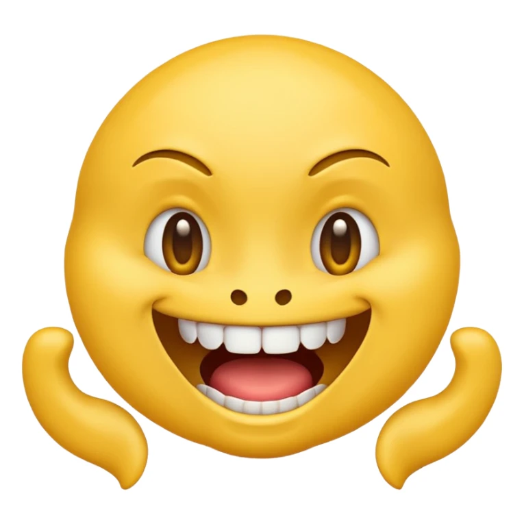 yellow emoji face making a 'grrrr' expression, cartoonish, exaggerated mouth, emoji style sticker