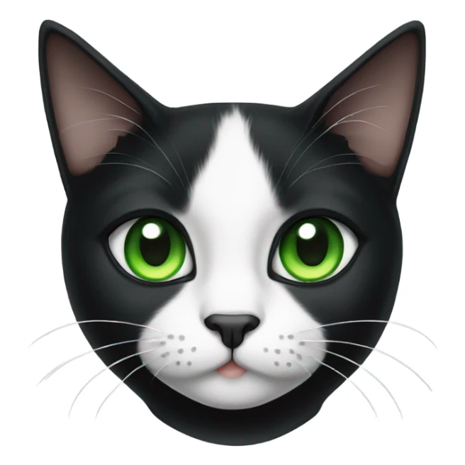 Tuxedo cat with green eyes and an attitude sticker