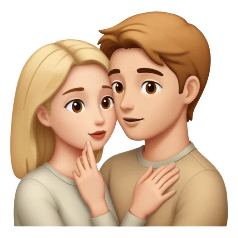 Two people sharing a secret, intimate moment of trust sticker