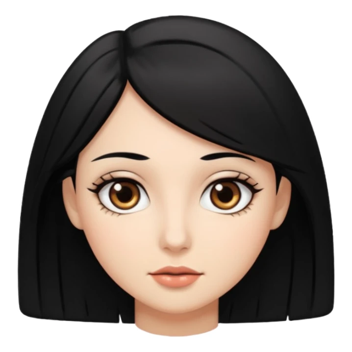 A woman with black hair and big eyes sticker