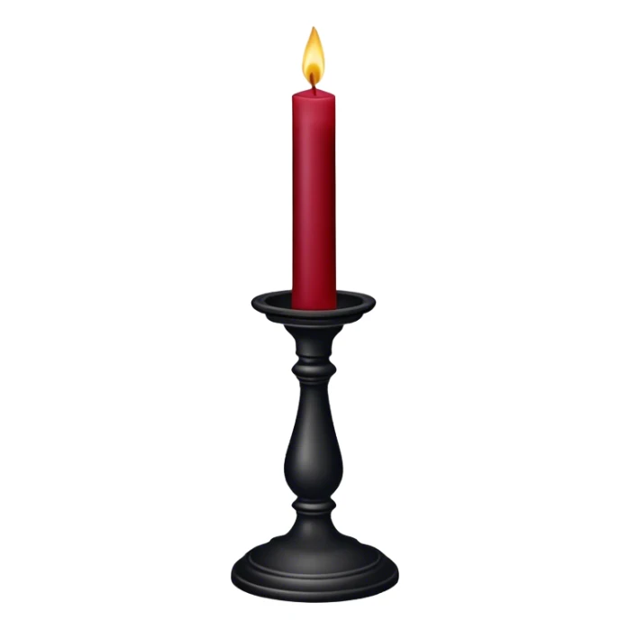 Dark-maroon-Red candle on a black stand sticker