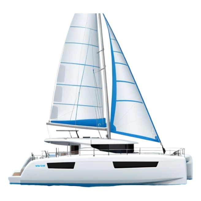 a lagoon 42 catamaran with no wording on the hull or anywhere on the boat  sticker