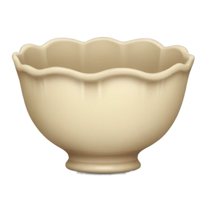 Beige scalloped bowl sticker