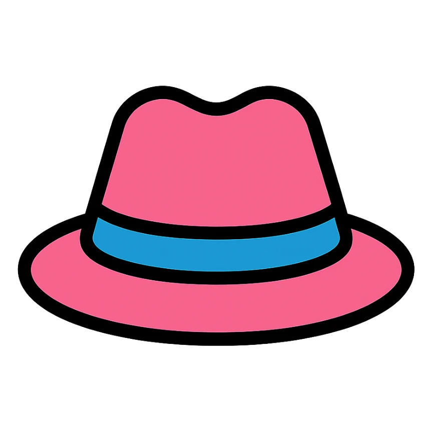 color outline icon of a pink hat sticker