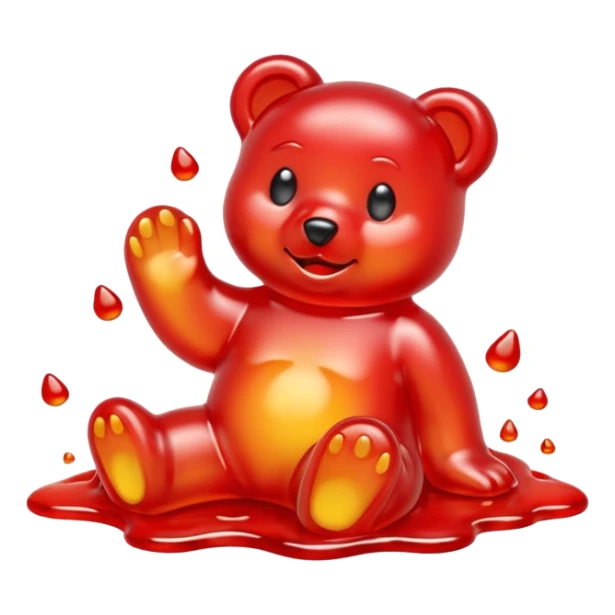 Gummy bear melting into ground sticker