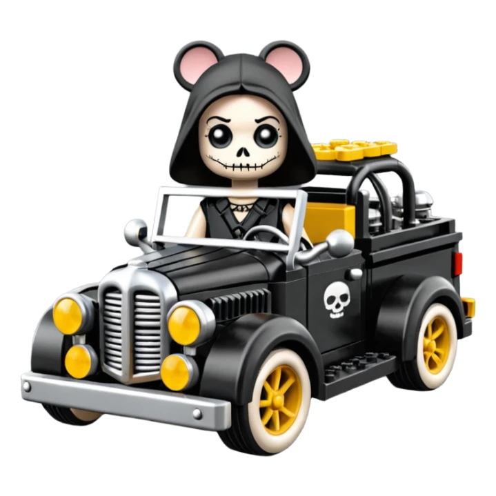 Lego Wednesday Adam’s Rat truck hot rod  sticker