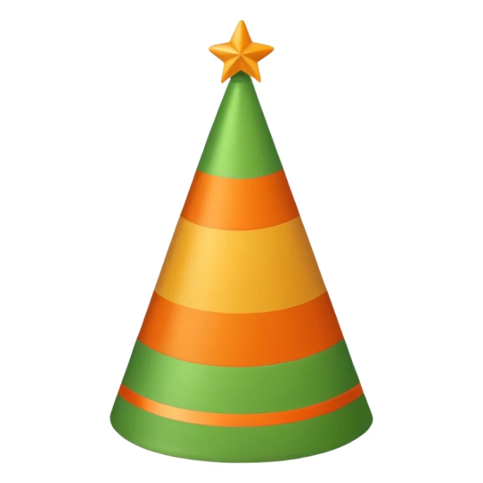 simple birthday hat, green with orange stripes sticker
