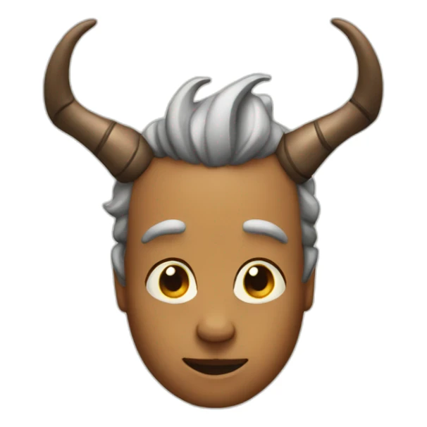 kind face with horns sticker