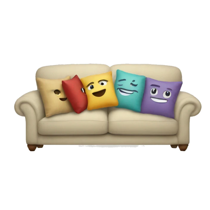 house made of pillows on the sofa sticker