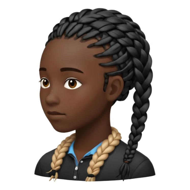 silhouette of a head with braided dreadlocks sticker