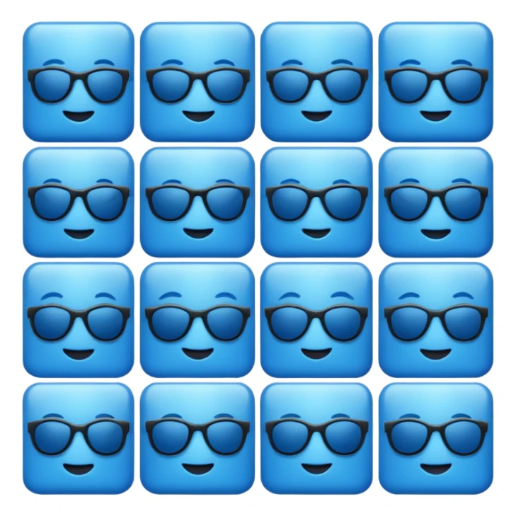 In shades of blue - Emoji Puzzle - Some emojis sticker