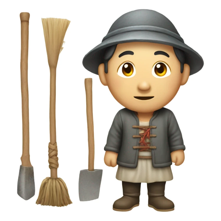 photorealistic Chinese peasant sticker