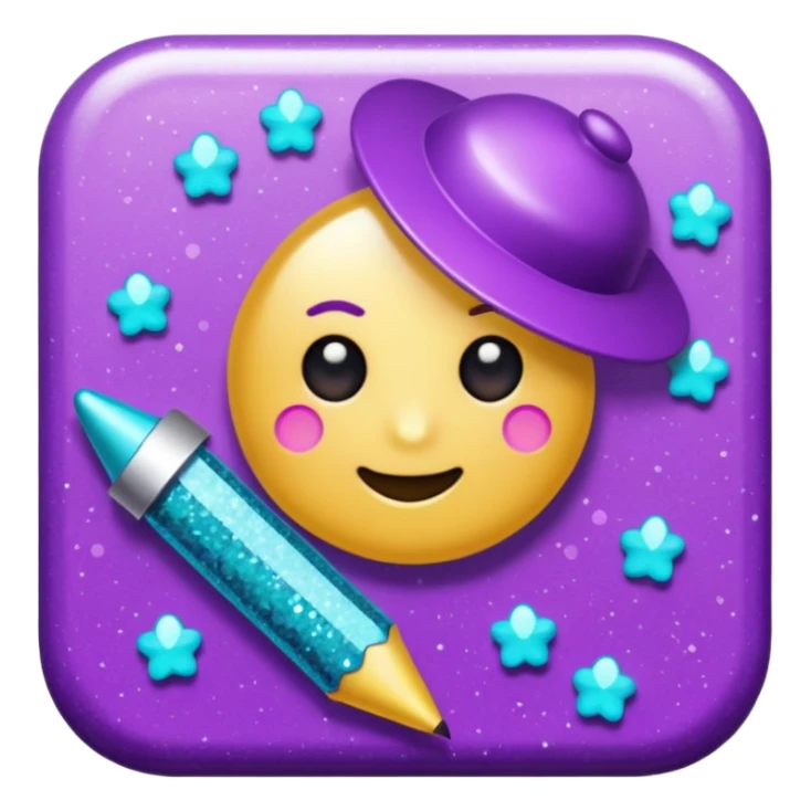 glitter purple and cian pin office sticker