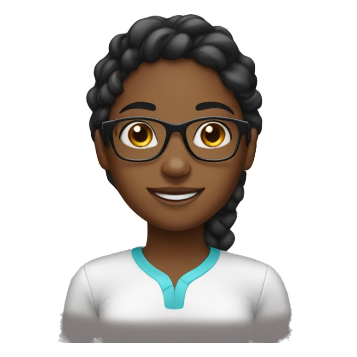 black girl with braces and glasses sticker