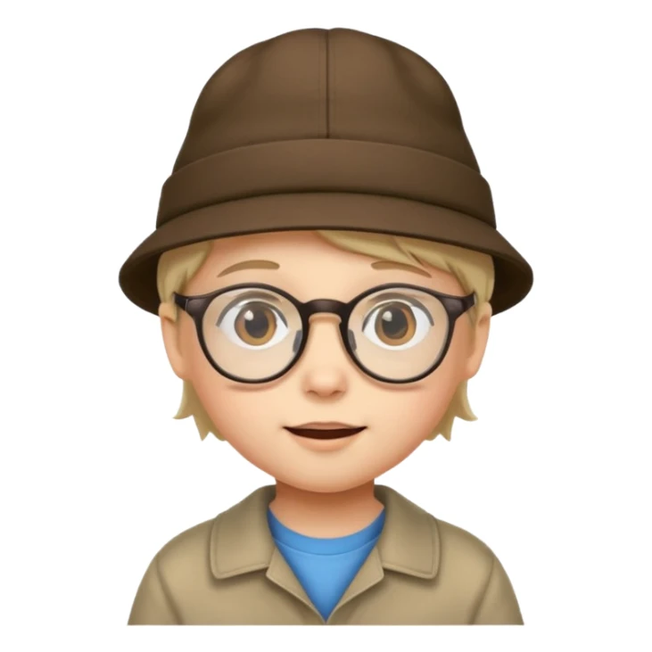 glasses child with hat sticker