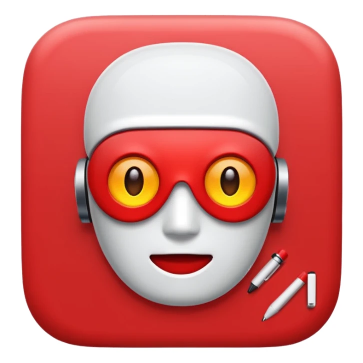 I want an emoji of "AI" in red writing sticker