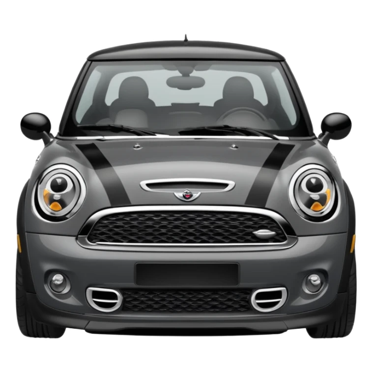 Mini cooper S emoji. Dark gray or black sticker