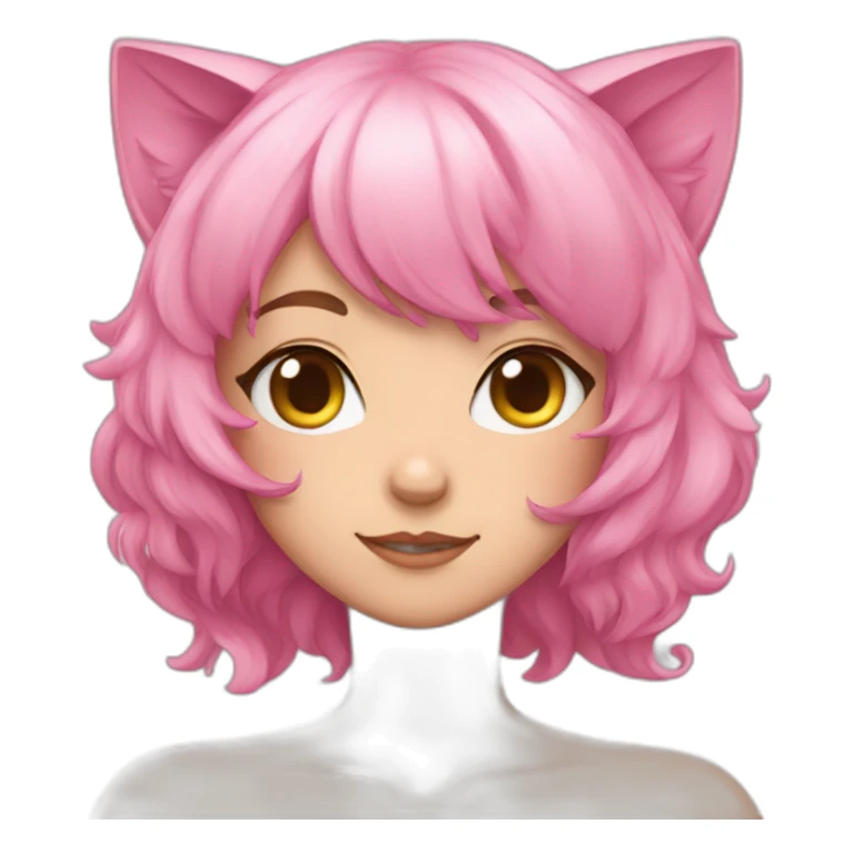 pink haired catgirl hugging you sticker