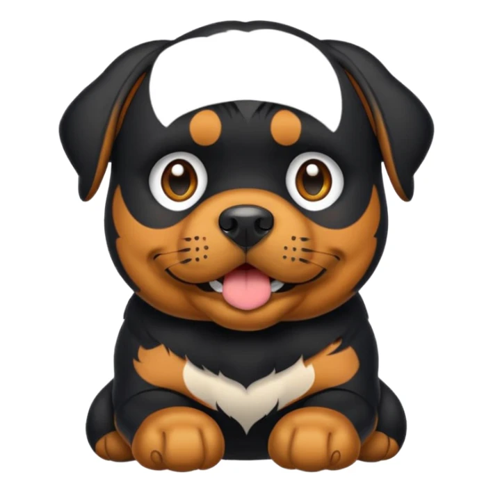 Crie um emoji de um cachorro rottweiler preto sticker