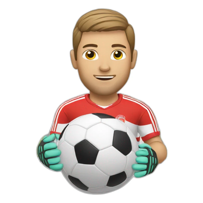 White European football player shooting in goal sticker