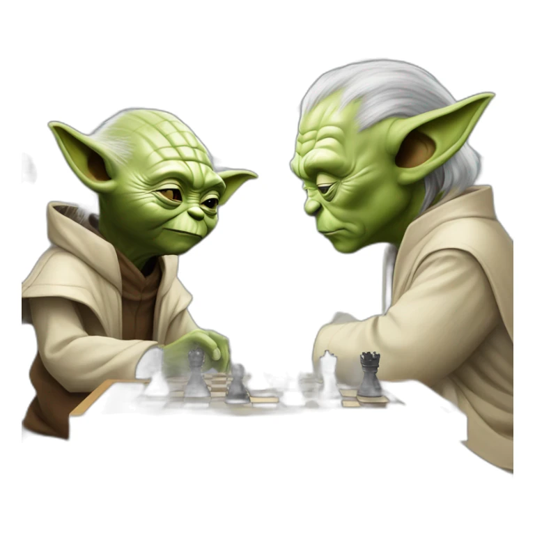 Yoda and Elon Musk play chess sticker