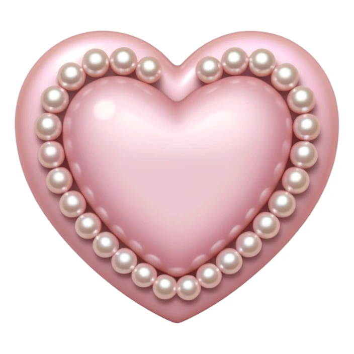 Pale pink heart with pale pink pearls around it  sticker