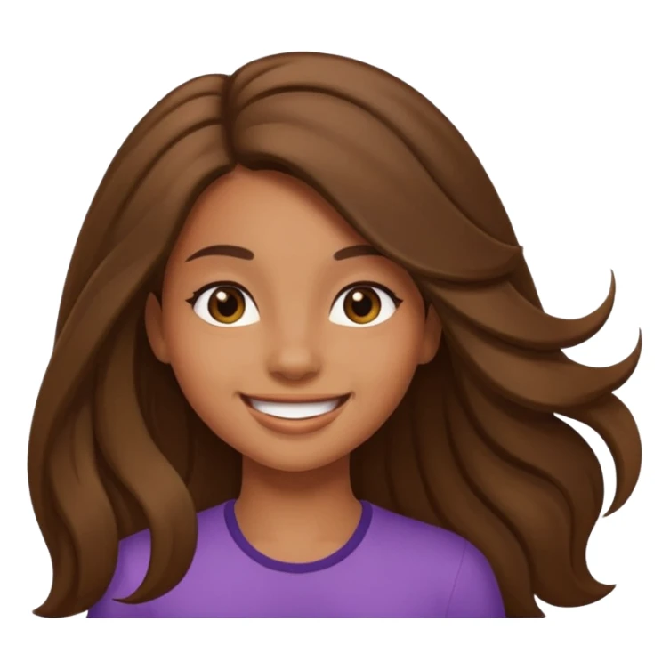 Brown girl emoji hair flip sticker