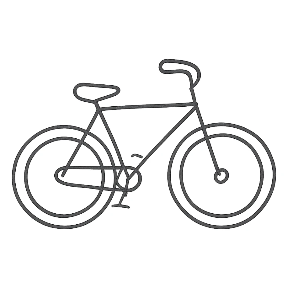 hand-drawn outlined bike icon sticker