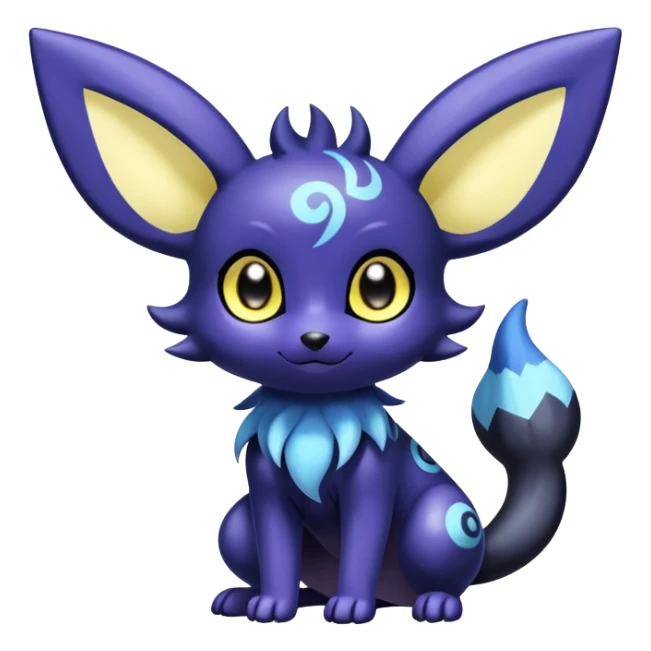 Shiny Cute Adorable Umbreon-Noibat-Meowstic-Hybrid-Creature with pattern-markings sticker