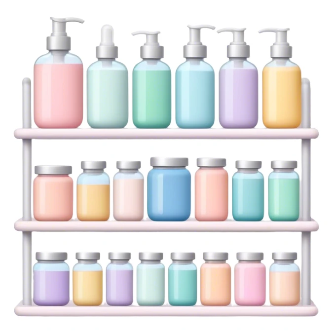 A pastel skincare shelf sticker