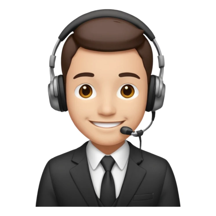 office worker in suits with headphone sticker