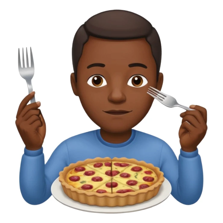 Black man eating a quiche Lorraine sticker