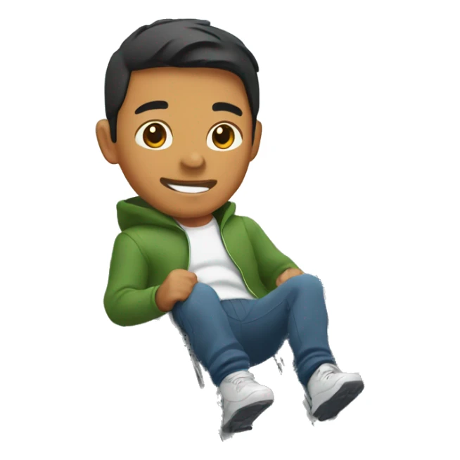 Filipino man in hoodie sliding down a slide sticker