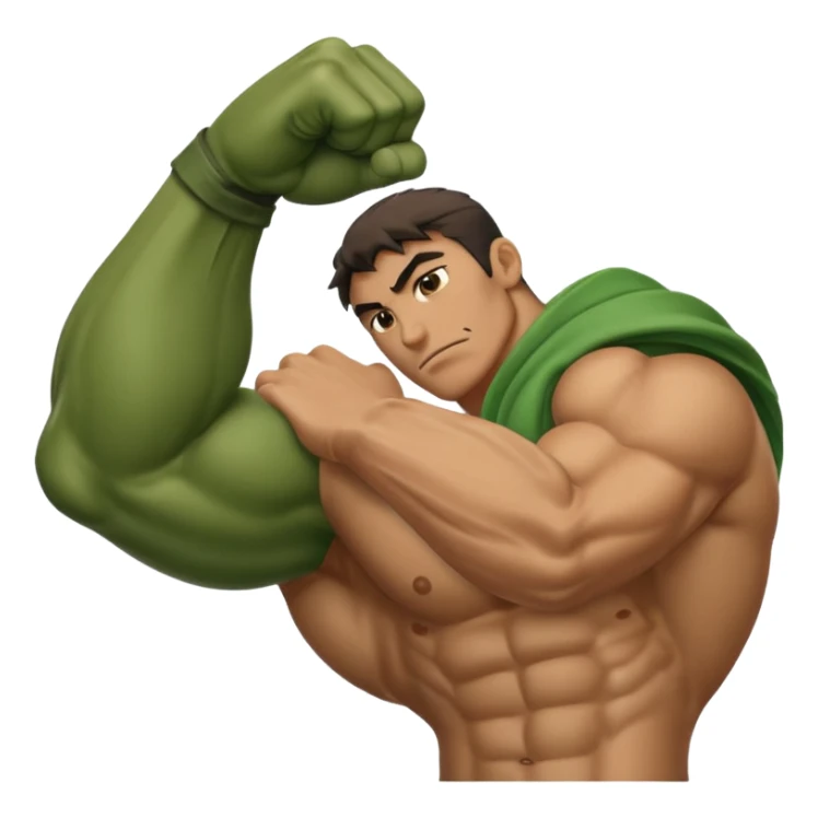 green arm with clenched fist and muscle forearm  sticker