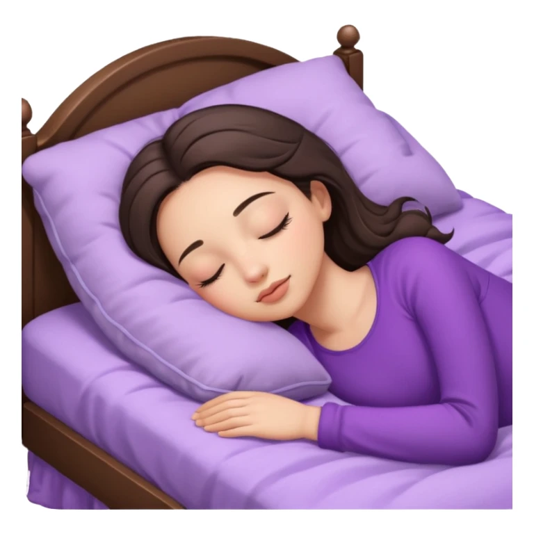 brunette-single-girl-in-lavender-bed-sleeping-pretty-eyelashes-light-skin sticker