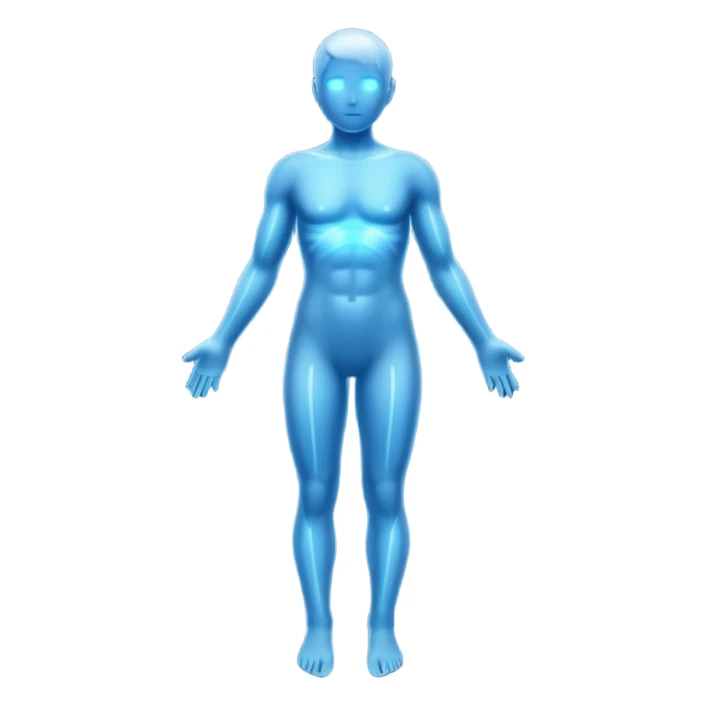 body silhouette with shining lines around sticker