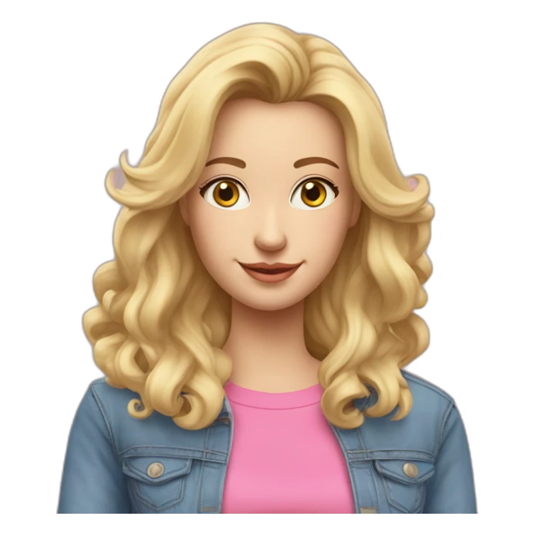 Blonde Mutter mit schulterlangen Haaren blauer Jeans und pinken Pullover kochend  sticker